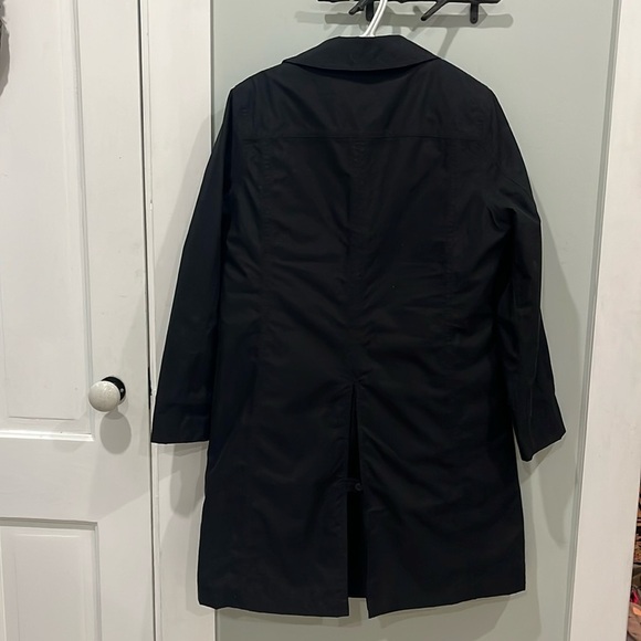 Lands End Classic Black Trench Coat Small - Picture 3 of 10